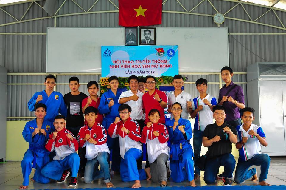 Tuyển Vovinam HSU trong Đại hội thể dục thể thao đại học Hoa Sen lần IV năm 2017